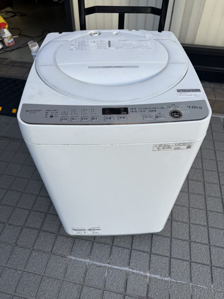 川口市鳩ケ谷にてSHARP 7.0kg洗濯機 ES-GE7F-W を出張買取いたしました