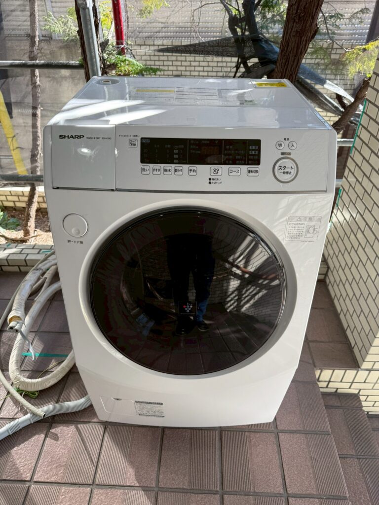 【高年式ドラム式洗濯機】板橋区にてSHARP ドラム式洗濯機 ES-H10G-WR （10.0kg 2023年製）を出張買取しました｜引越しに伴う買取依頼