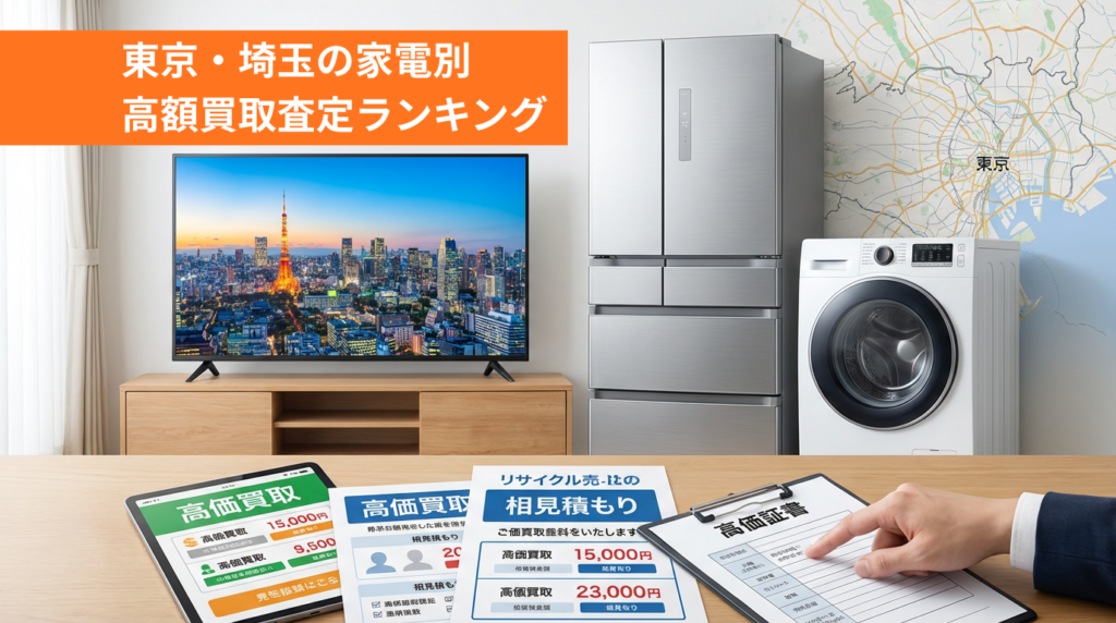 【決定版】東京・埼玉の家電別・高額買取査定ランキング