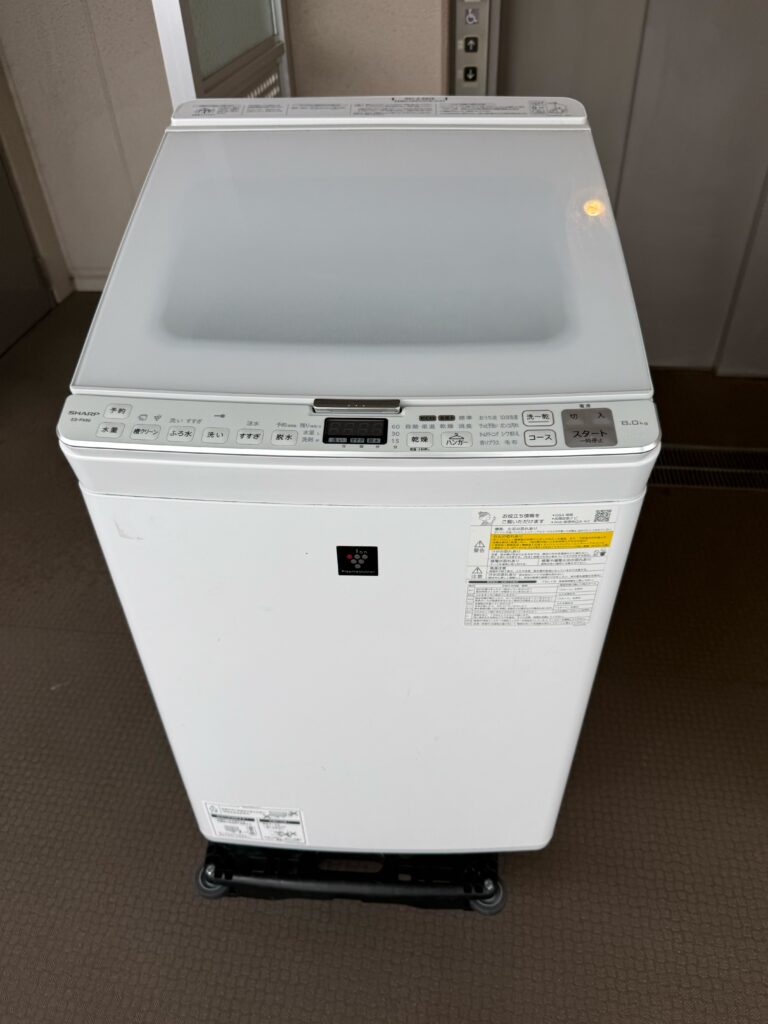 埼玉県蕨市でSHARP縦型洗濯乾燥機（ES-PX8E-W・2020年製）を出張買取しました｜ドラム式への買い替えに伴い取り外しから搬出まで対応