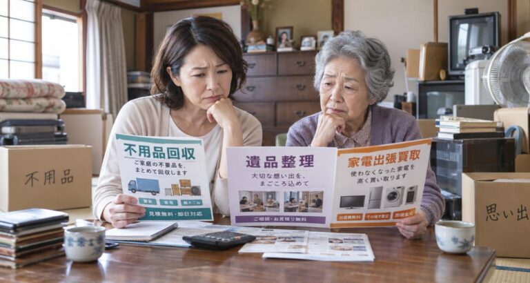 【費用比較】不用品回収は損?実家の遺品整理で家電買取を併用して費用を安くするコツ